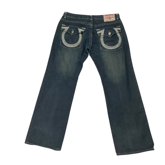 True Religion Joey Straight Flare Cut Blue Jeans Sz 40 - Picture 1 of 9